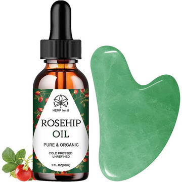 Jade Gua Sha stone & rosehip oil