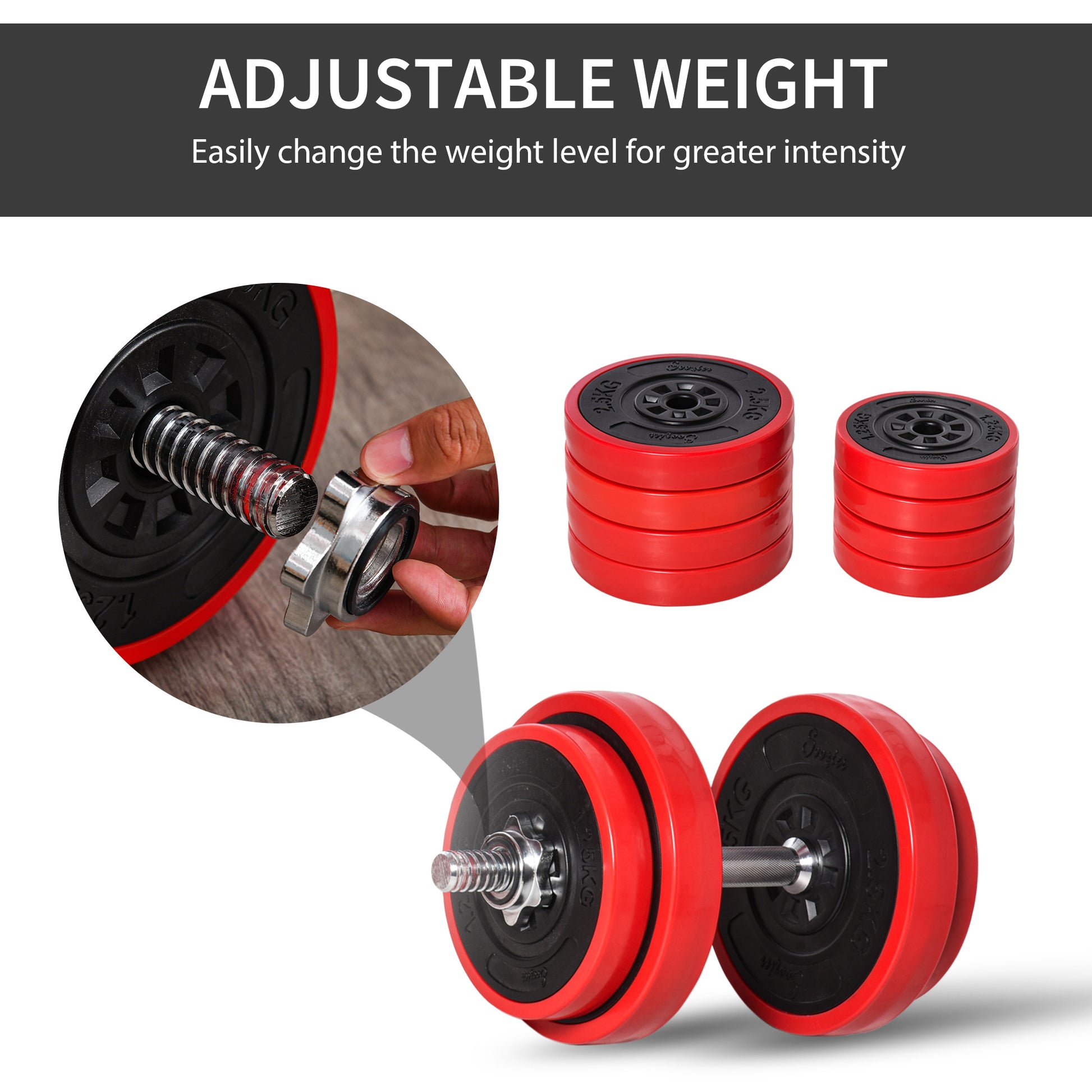 Adjustable dumbbell barbell set for home gym strength training and full body workouts