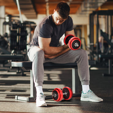 Core Home Fitness adjustable dumbbell set for home strength training and full body workouts.